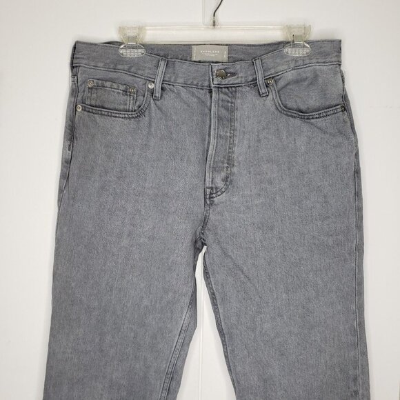 Everlane Relaxed Straight Leg Jean Womens 29 Long Gray Organic Cotton Button Fly - Picture 3 of 11
